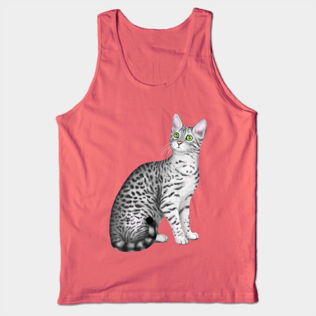 Egyptian Mau (Yellow Background) Tank Top by illucalliart